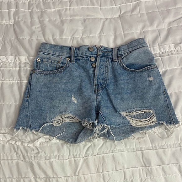 Free People High Rise Denim Shorts - Picture 1 of 3